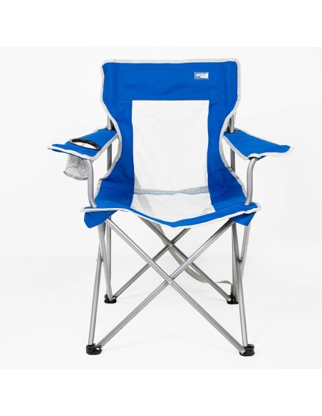 Chaise de camping pliante Aktive Bleu Gris 46 x 82 x 46 cm (4 Unités)