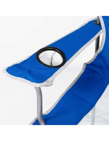 Chaise de camping pliante Aktive Bleu Gris 46 x 82 x 46 cm (4 Unités)