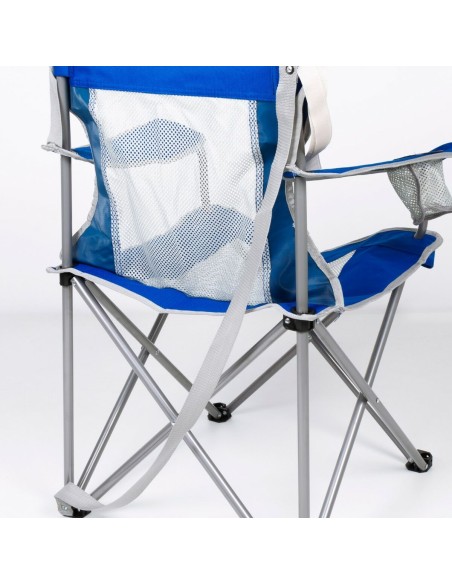Chaise de camping pliante Aktive Bleu Gris 46 x 82 x 46 cm (4 Unités)