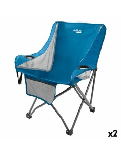 Chaise de camping pliante Aktive Bleu 48 x 86 x 50 cm (2 Unités)
