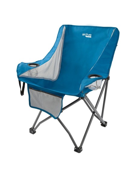 Chaise de camping pliante Aktive Bleu 48 x 86 x 50 cm (2 Unités)