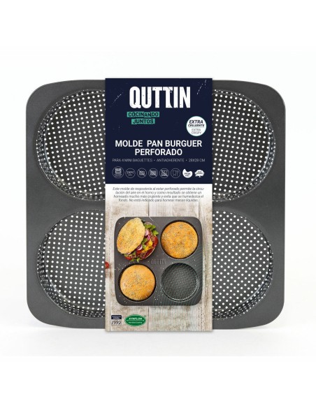 Moule façonné Quttin Burguer 28 x 28 x 2,5 cm (12 Unités)