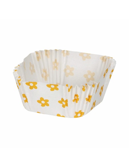 Moules à Muffins Algon Fleur Jaune Produits à usage unique (24 Pièces) (24 Unités)