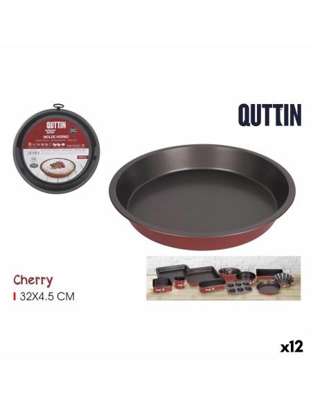 Moule pour four Quttin Cherry Acier au carbone 32 x 32 x 5 cm (12 Unités)