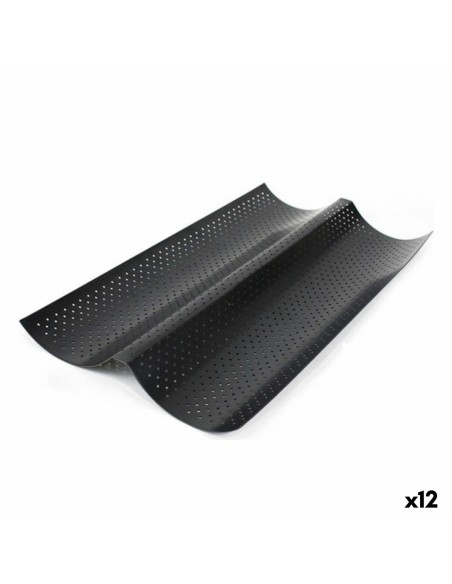 Moule pour Baguettes Quttin 123899 Double 37,8 x 16,5 x 2 cm (12 Unités)