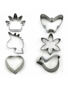 Ensemble de moules à pâtisserie Formes Acier inoxydable Argenté 3 Pièces (36 Unités) (3 pcs) 2