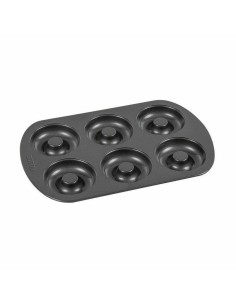 Moule pour four Quttin Donuts Acier au carbone Noir 32 x 21 x 2,3 cm (12 Unités) 2