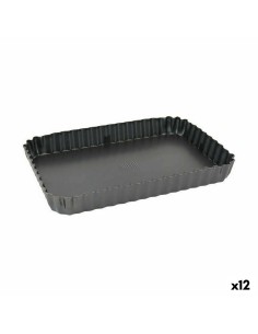Moule amovible Quttin Noir Acier au carbone 22,5 x 15,5 x 3 cm (12 Unités)