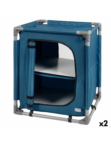 Armoire de camping Aktive Bleu Pliable 56 x 66 x 46 cm 2 Unités