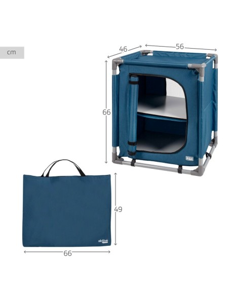 Armoire de camping Aktive Bleu Pliable 56 x 66 x 46 cm 2 Unités