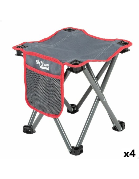 Tabouret Aktive Pliable Camping Gris 30 x 32 x 30 cm (4 Unités)