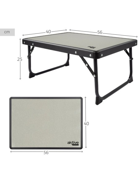 Table Piable Aktive Camping Gris 56 x 25 x 40 cm (2 Unités)