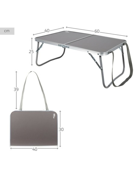 Table Piable Aktive Camping Anthracite 60 x 25 x 40 cm (4 Unités)