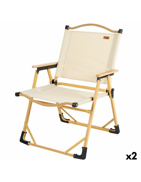 Chaise de camping pliante Aktive Sabana Terre 47 x 77 x 51 cm (2 Unités)