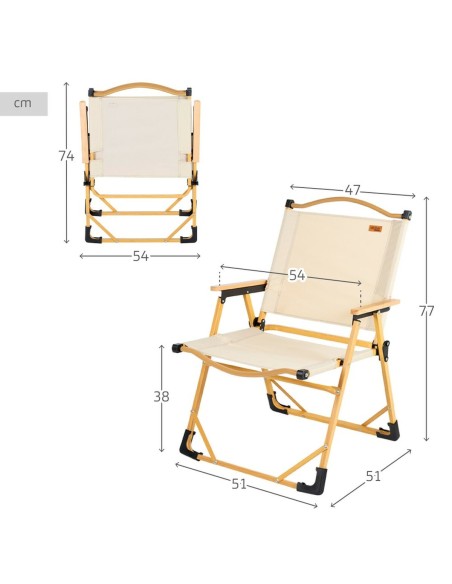Chaise de camping pliante Aktive Sabana Terre 47 x 77 x 51 cm (2 Unités)