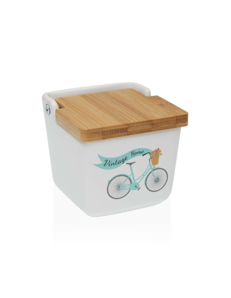 Salière avec couvercle Versa Bicyclette Céramique 8,8 x 8,5 x 8,8 cm