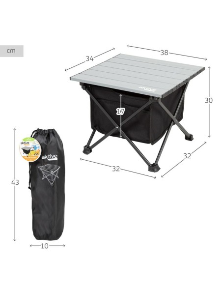 Table Piable Aktive Camping Poche 38 x 30 x 34 cm (2 Unités)