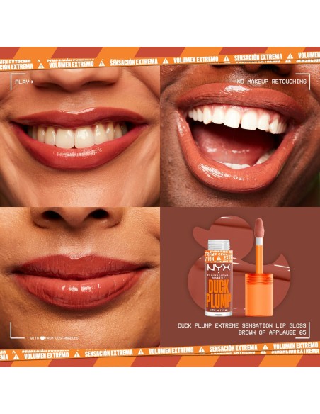 Brillant à lèvres NYX Duck Plump Brown of applause 6,8 ml