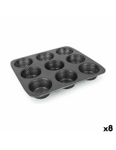 Moule à tartelettes Quttin 32 x 30 x 3,2 cm Perforé 8 Unités