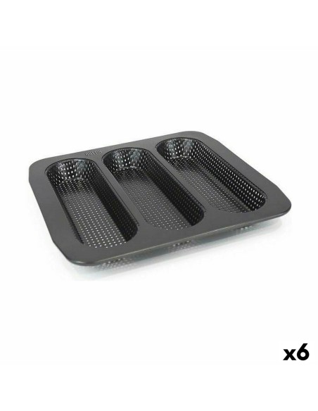 Moule pour Baguettes Quttin Perforé 28 x 28 x 2,7 cm (6 Unités)