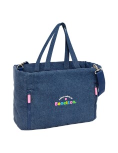 Sac Benetton Denim Bleu 40 x 31 x 17 cm