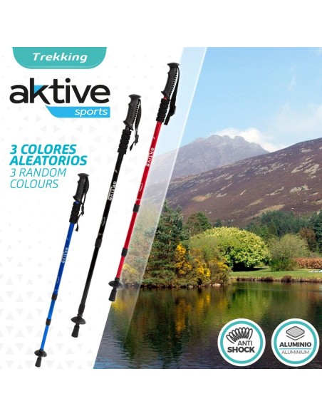 Bâton Trekking Aktive Aluminium 135 cm (10 Unités)