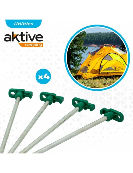 Sardines de camping Aktive 25 cm 4 Pièces Ø 8 mm (24 Unités)