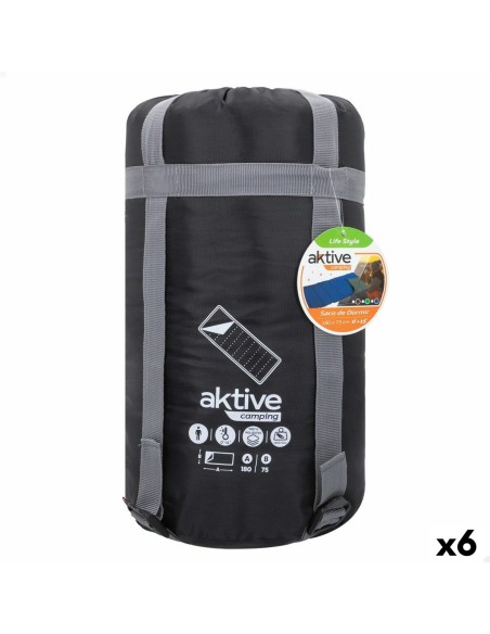 Sac de Couchage Aktive Polyester 170T 180 x 1,5 x 75 cm 6 Unités