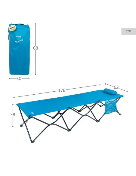 Lit pliant Aktive Bleu Camping 178 x 62 x 38 cm 178 x 38 x 62 cm (2 Unités)