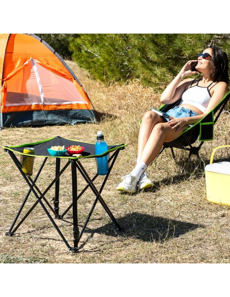 Table de Camping Pliable en Tissu avec Housse Cafolby InnovaGoods
