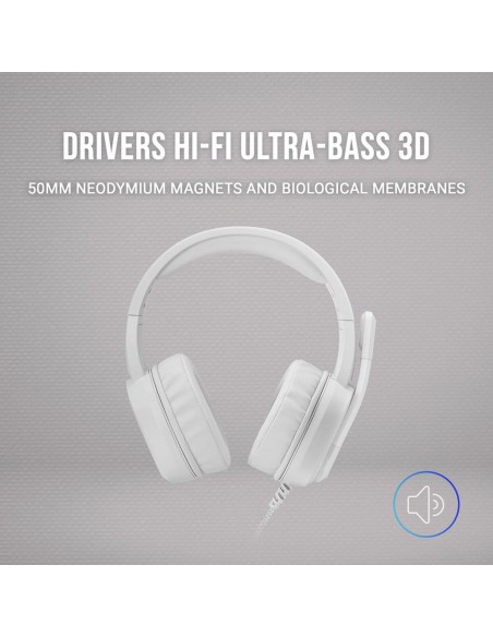 Casque avec Microphone Gaming Mars Gaming MH320W LED RGB Stéréo Gris