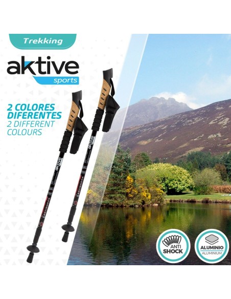 Jeu de 2 bâtons de trekking Aktive 5 x 135 x 5 cm (6 Unités)