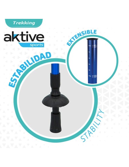 Jeu de 2 bâtons de trekking Aktive 5 x 135 x 5 cm (6 Unités)