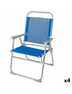 Chaise de Plage Aktive Gomera Bleu 48 x 88 x 50 cm Aluminium Pliable (4 Unités)