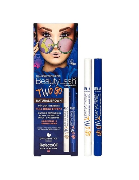 Teinture pour Cils RefectoCil BeautyLash Two Go Natural Brown 2 Pièces