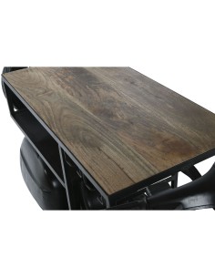 Range Bouteilles Home ESPRIT Marron Noir Fer Bois de manguier 195 x 70 x 106 cm 2