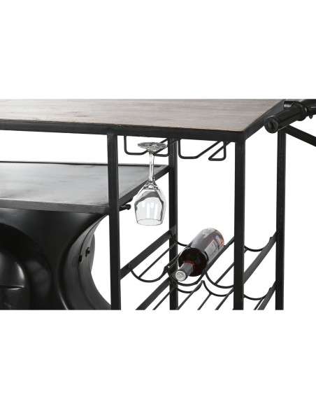 Range Bouteilles Home ESPRIT Marron Noir Fer Bois de manguier 195 x 70 x 106 cm