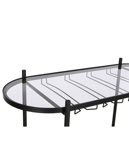 Range Bouteilles Home ESPRIT Noir Naturel Métal Sapin 90 x 36 x 150 cm