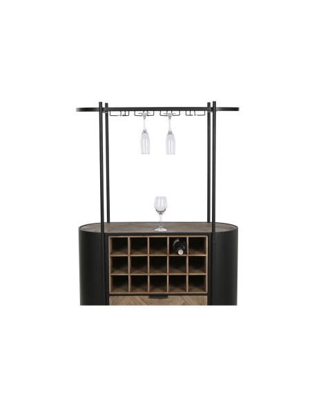 Range Bouteilles Home ESPRIT Noir Naturel Métal Sapin 90 x 36 x 150 cm