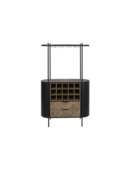 Range Bouteilles Home ESPRIT Noir Naturel Métal Sapin 90 x 36 x 150 cm
