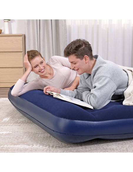 Bestway Matelas Gonflable Double avec Gonfleur À Pied 203x152x28 cm Camping 67226