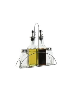 Set de pansement Home ESPRIT Transparent Métal Verre 300 ml 22,5 x 6 x 23 cm