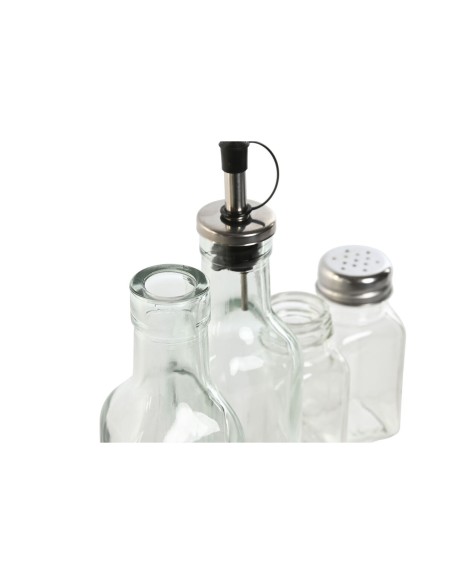 Set de pansement Home ESPRIT Transparent Métal Verre 300 ml 22,5 x 6 x 23 cm