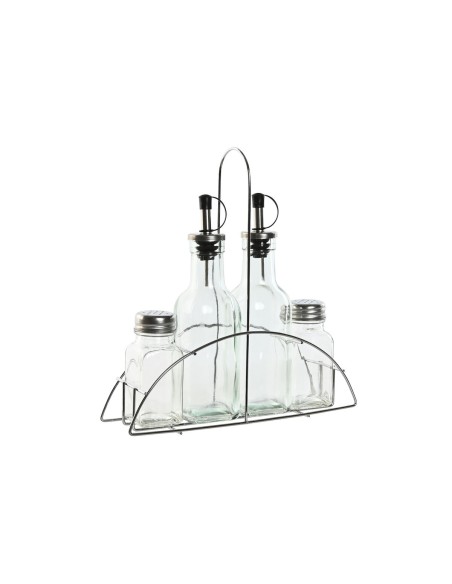 Set de pansement Home ESPRIT Transparent Métal Verre 300 ml 22,5 x 6 x 23 cm