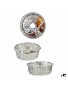 Ensemble de moules à pâtisserie Kinvara 30286C Argenté Aluminium 19,5 x 19,5 x 6 cm 4 Pièces (12 Unités)