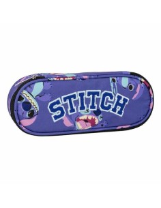 Trousse d'écolier Stitch Violet 8,5 x 5 x 22,5 cm