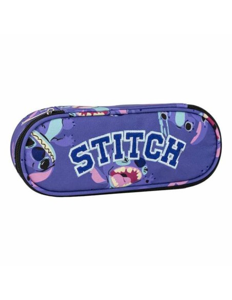 Trousse d'écolier Stitch Violet 8,5 x 5 x 22,5 cm