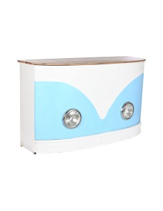 Meuble bar Home ESPRIT Blanc Marron Turquoise 157 x 52 x 90 cm