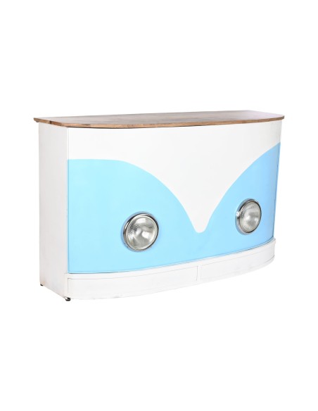 Meuble bar Home ESPRIT Blanc Marron Turquoise 157 x 52 x 90 cm