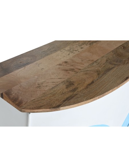 Meuble bar Home ESPRIT Blanc Marron Turquoise 157 x 52 x 90 cm